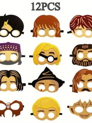 Wizard Themed Party Felt Masks 12 Piece Assorted Designs