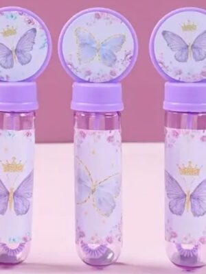 Butterfly Party Favors Empty Bubble Wands Purple Design