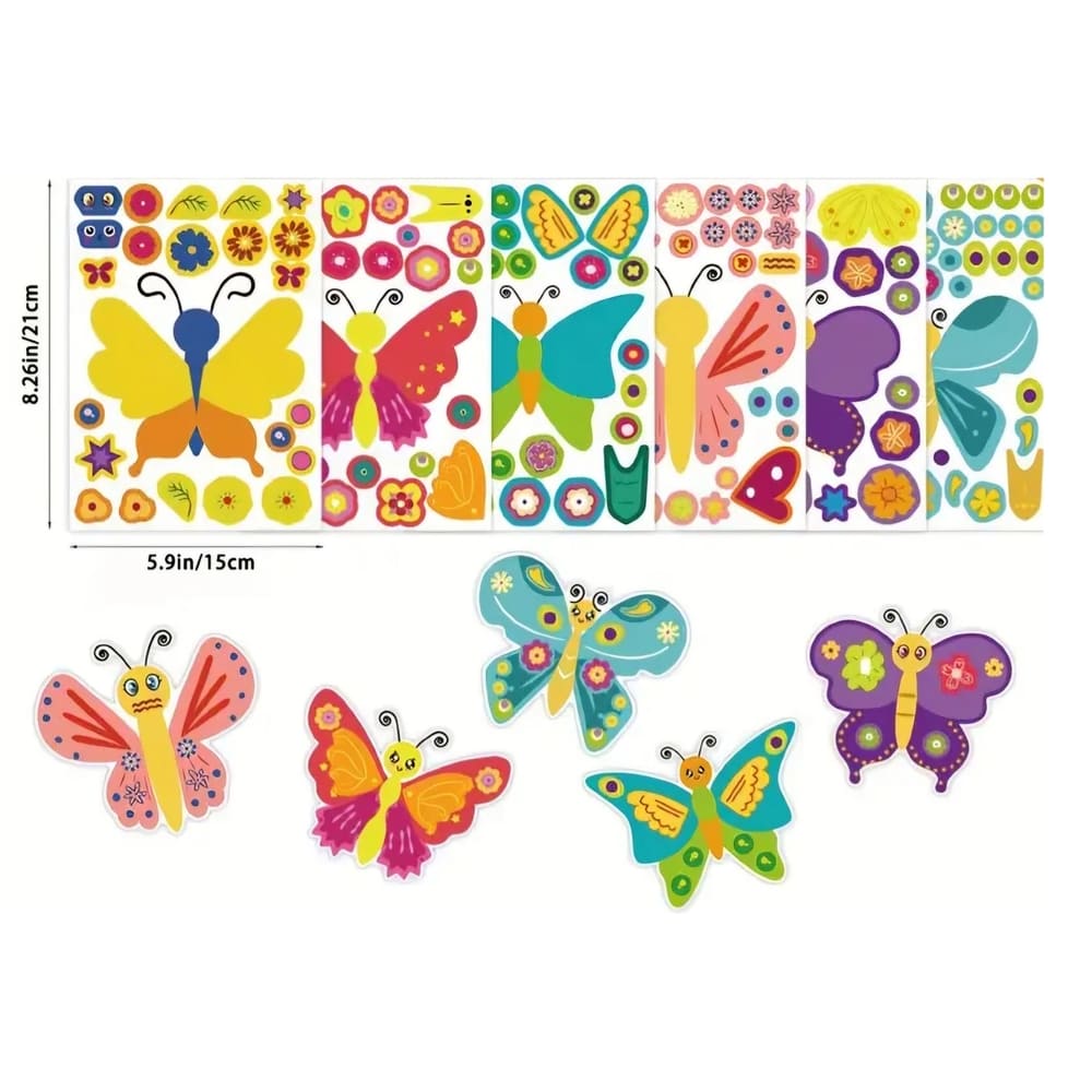 Butterfly Party Favors Make A Butterfly Sticker Sheets-6 Sheets 1 Butterfly Party Favors Make A Face Sheet Stickers Six Sheets