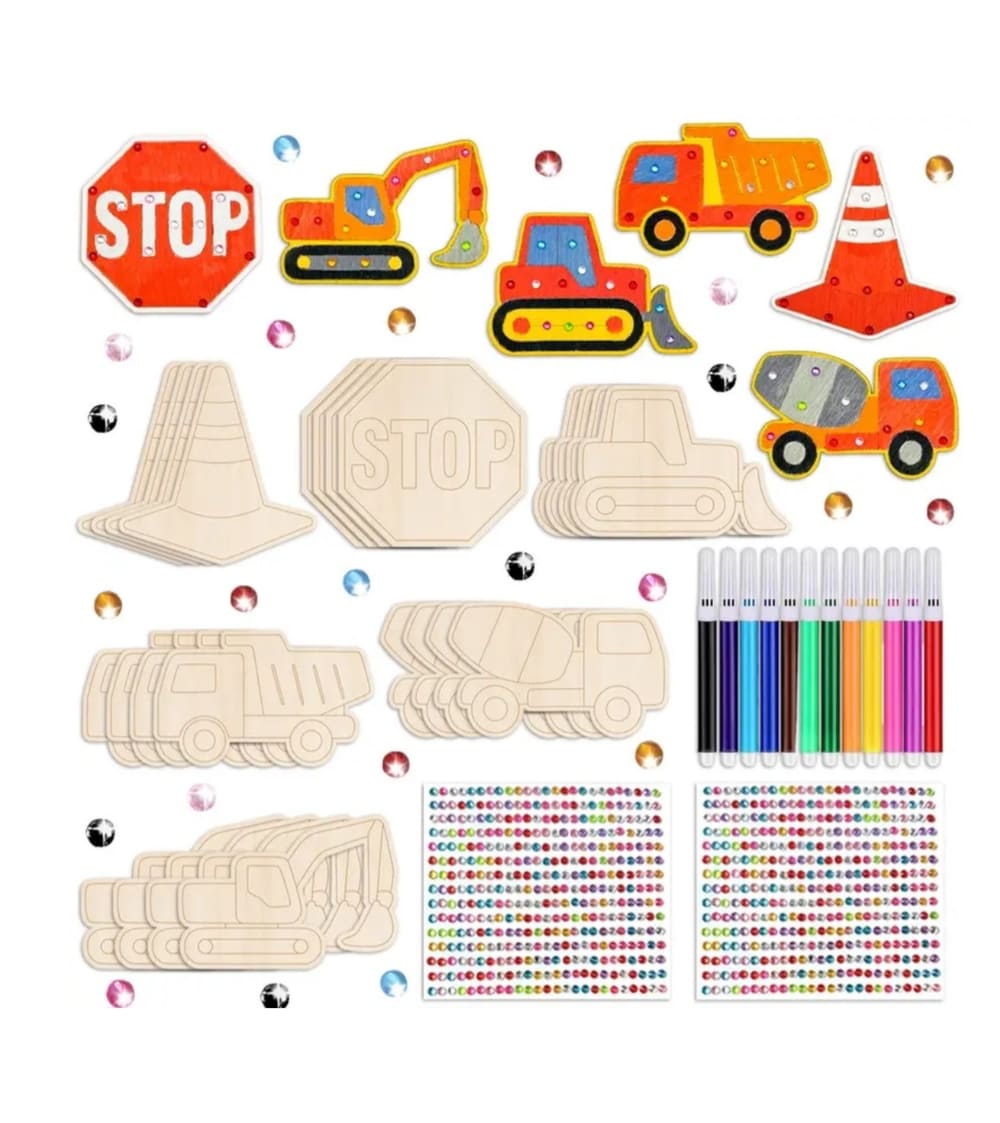 Construction Party Favors DIY Craft Activity Set-39 Piece 1 Construction Party Favors Diy Acitivy Set