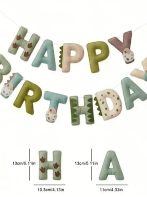 Dinosaur Happy Birthday Felt Banner