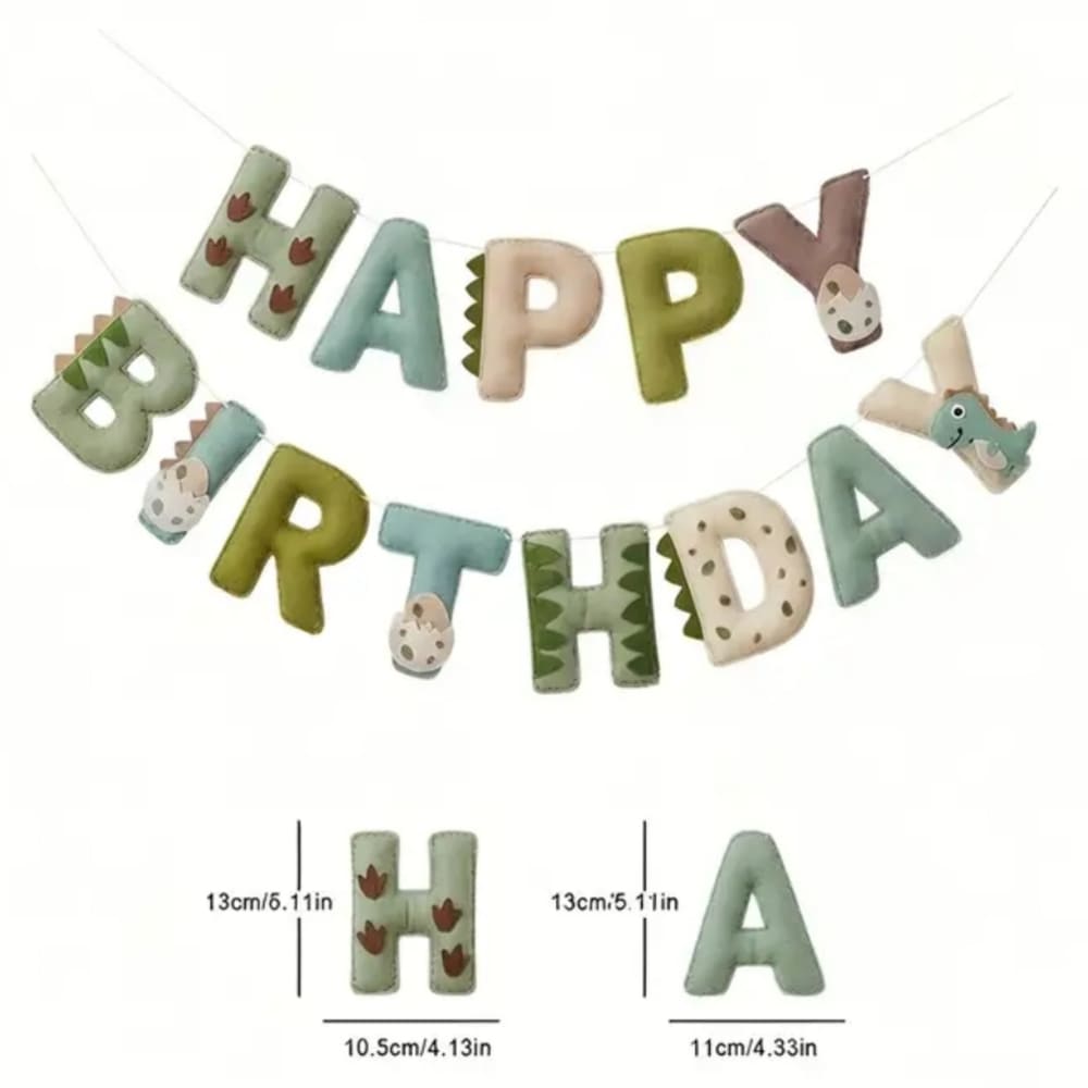 Dinosaur Happy Birthday Felt Banner 1 Dinosaur Happy Birthday Felt Banner