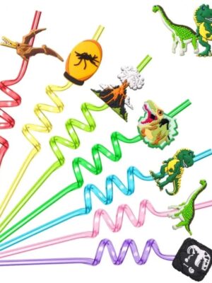 Dinosaur Party Favors Swirley Straws Random Desings Design B