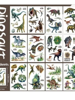 Dinosaur Temporary Tattoos 12 Sheets