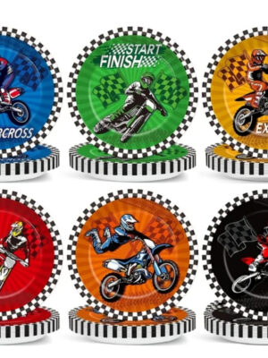 Dirtbike Small Paper Plates Six Designs