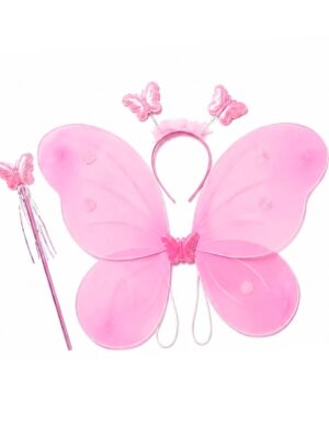 Fairy Wngs Head Band Wand Pink Butterfly