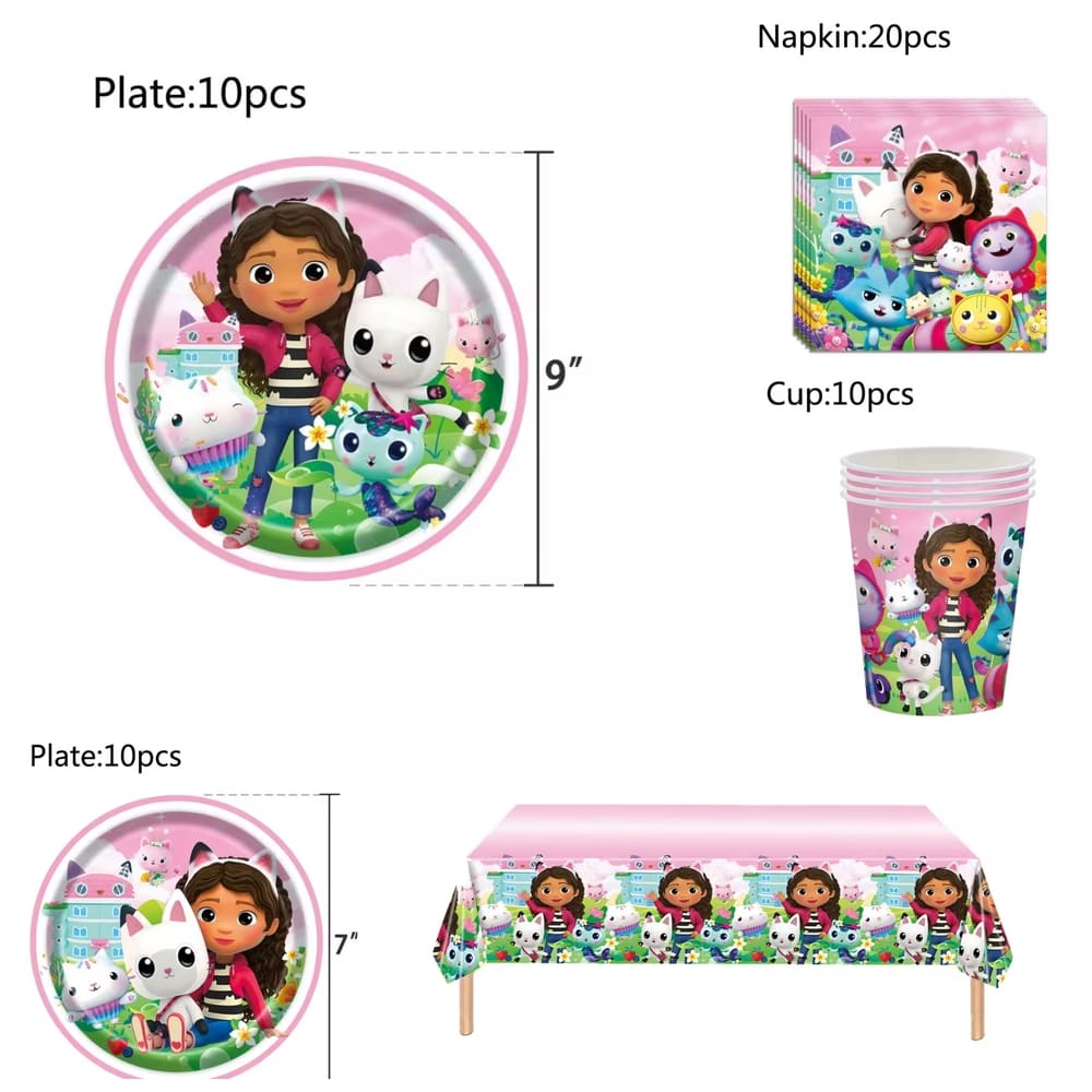 Gabbys Dollhouse Themed Tableware Set 51-Piece 1 Gabbys Themed Tableware Set