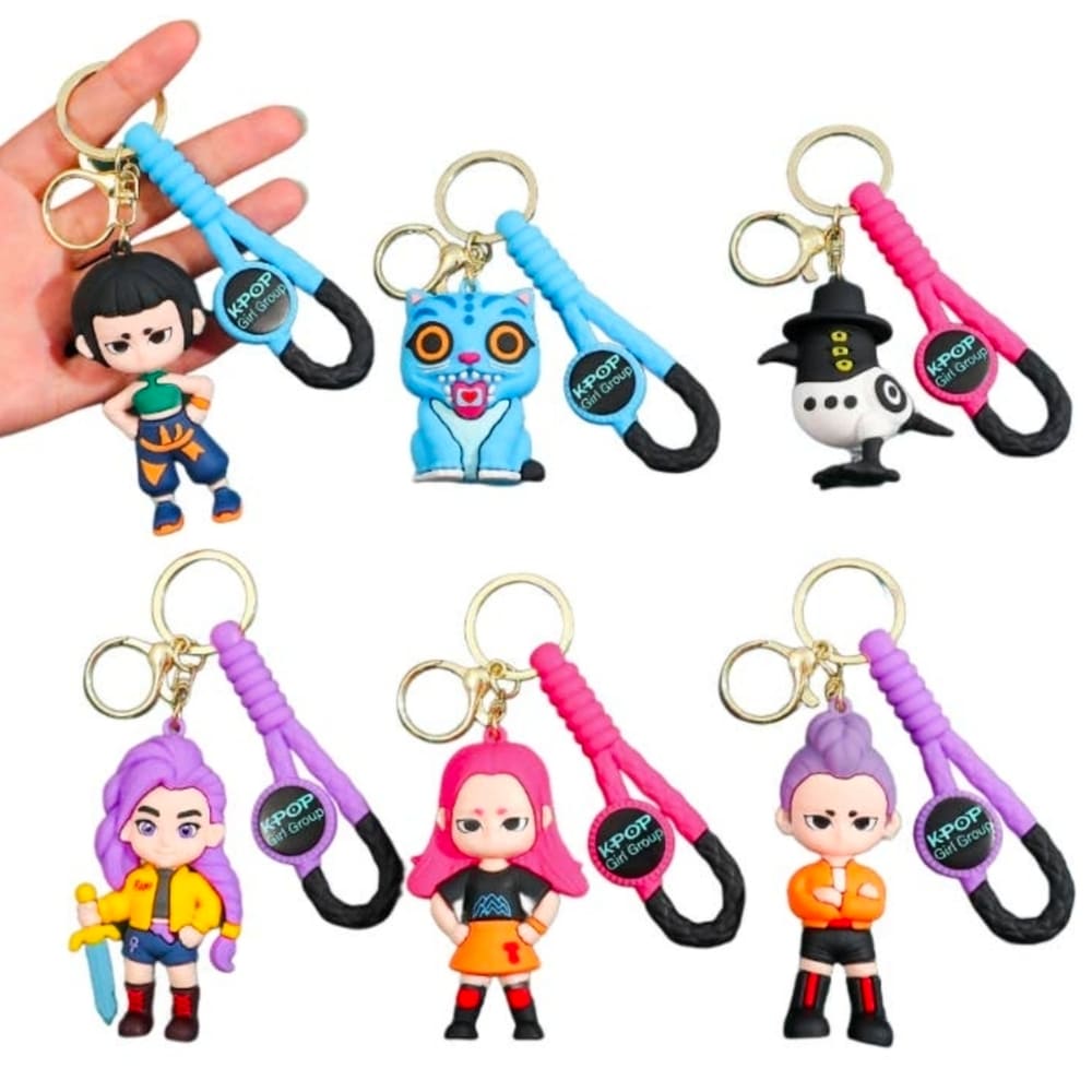 KPop Demon Hunter Inspired Keyrings-6 Piece Set 1 Kpop Demon Hunters Themed Keyrings