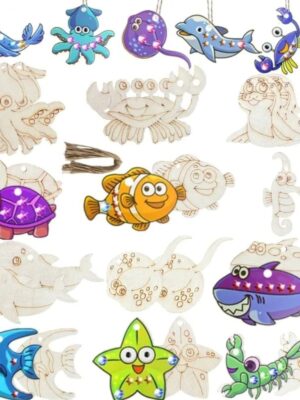 Pretty Party Shop 6 Ocean Party Favors DIY Wooden Activity Crafts