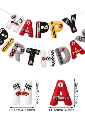 Race Car Happy Birthday Bunting Felt Fabric