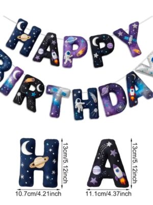 Space Happy Birthday Felt Banner