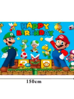 Super Mario Themed Happy Birthday Backdrop