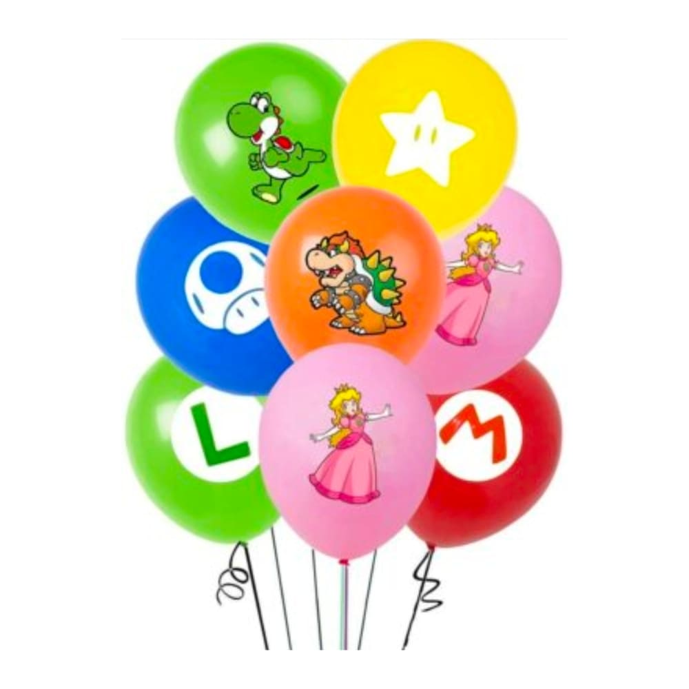 Super Mario Latex Balloons-14 Piece 1 Super Mario Themed Latex Balloons