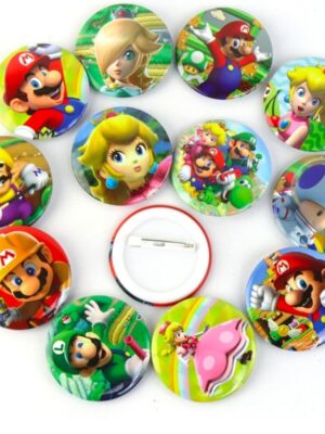 Super Mario Themed Party Favors Button Badges