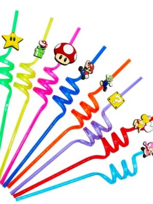 Super Mario Themed Party Favors Spiral Straws