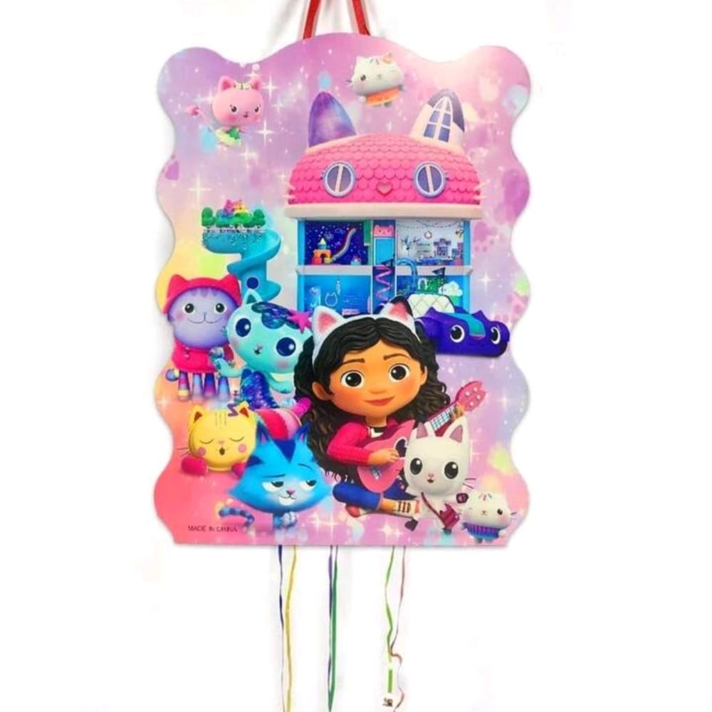 Gabby's Dollhouse Themed Pullstring Pinata 1 Dollhouse Pull String Pinata