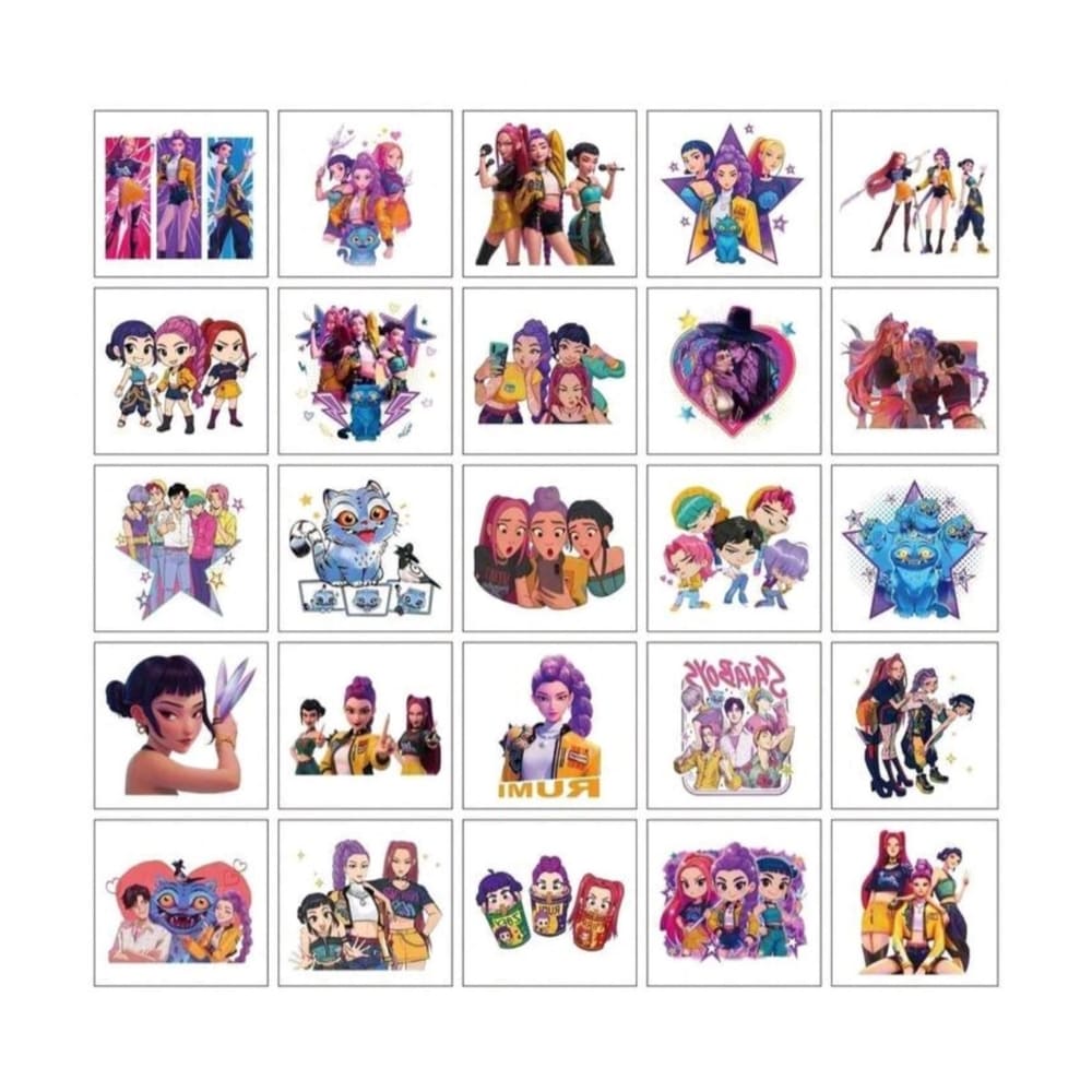 K-Pop Inspired Temporary Tattoos-25 Pieces 1 K pop Temporary Tattoos Party Favors 25 Piece