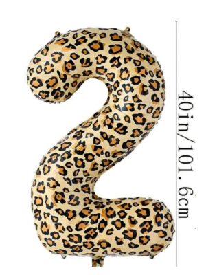 Pretty Party Shop 7 Number Two Leopard Foil Balloon
