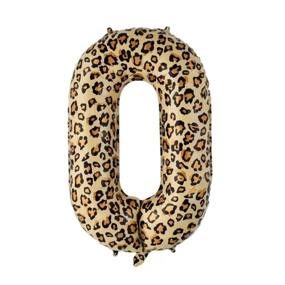 Leopard Print Number Zero Foil Balloon 1 Number Zero Foil Balloon