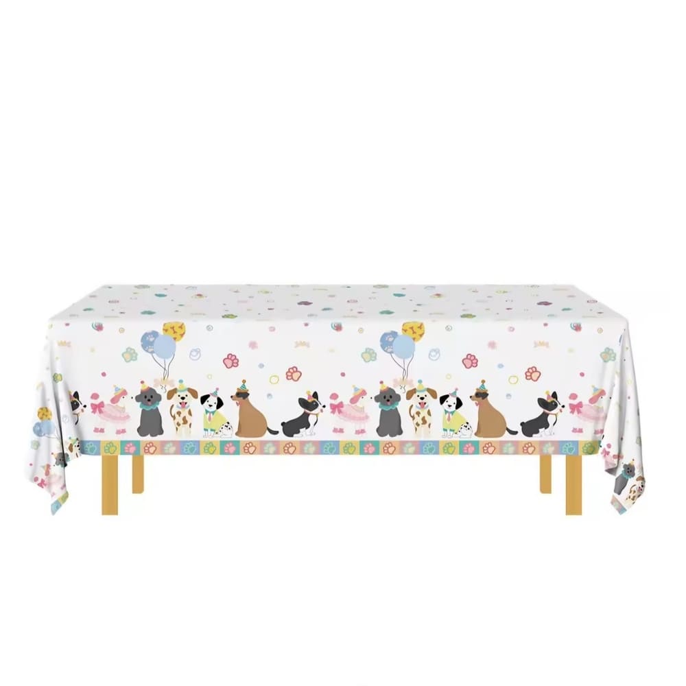 Puppy Party Tableware Set-97 Piece Set-24 Guests 2 Puppy Party Table Cloth