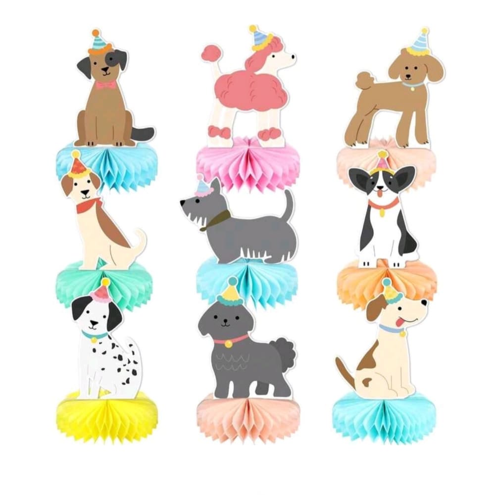 Puppy Vintage Style Honeycomb Decorations Table Decorations