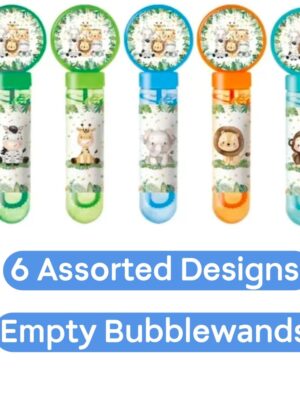 Safari Animal Bubble Wands Six Assorted Designs No Liquid Empty Bubble Wands