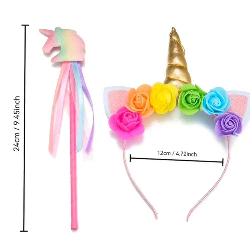 Unicorn Headband And Wand Set-2 Piece Set 1 Unicorn Headband And Unicorn Wand