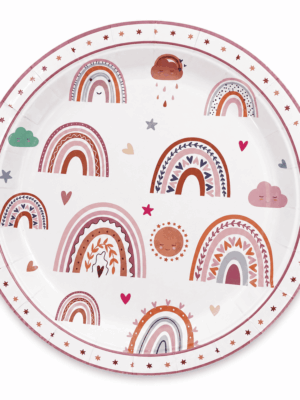 Boho Rainbow Paper Plates Design B