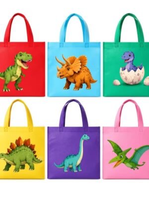 Dinosaur Party Favor Tote Bags Assorted Designs