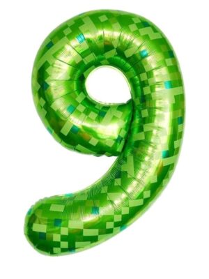 Pixel Number Nine Foil Balloon 1 Piece