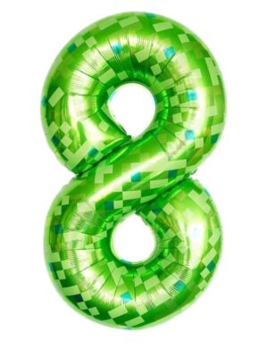 Pixel number eight foil balloon 1 piece