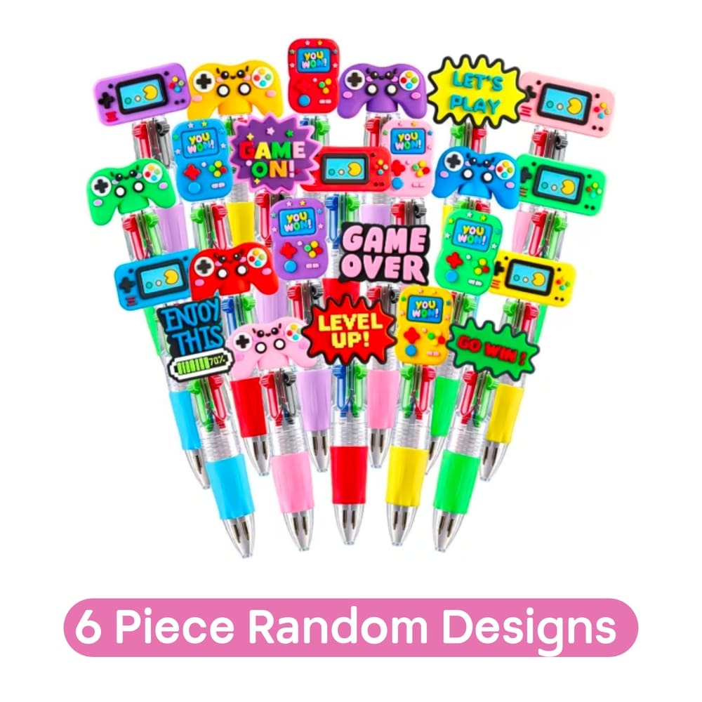 Gamer Party Favor Mini Ballpoint Pens – 6 Piece-Random Designs 1 Gamer Party Favors Mini Ball Point Pens Random Designs