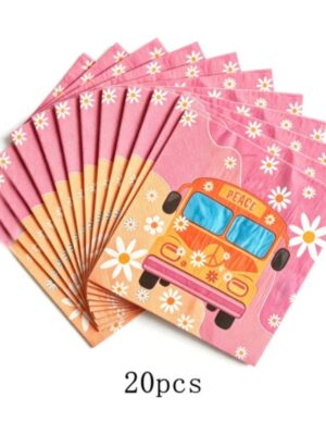 Pretty Party Shop 6 Groovy Hippie Themed Paper Napkins