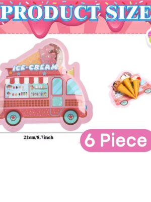 Pretty Party Shop 8 Ice Cream Van Shaped Paper Plates