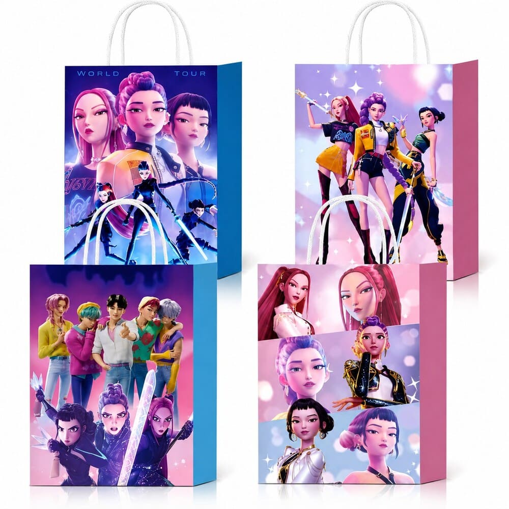 KPop Themed Party Favor Bags with Handles –12 Piece 1 Kpop Themed Favor Bags With Handles