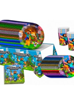 Pretty Party Shop 3 Pixel Themed Party Tableware 51 piece