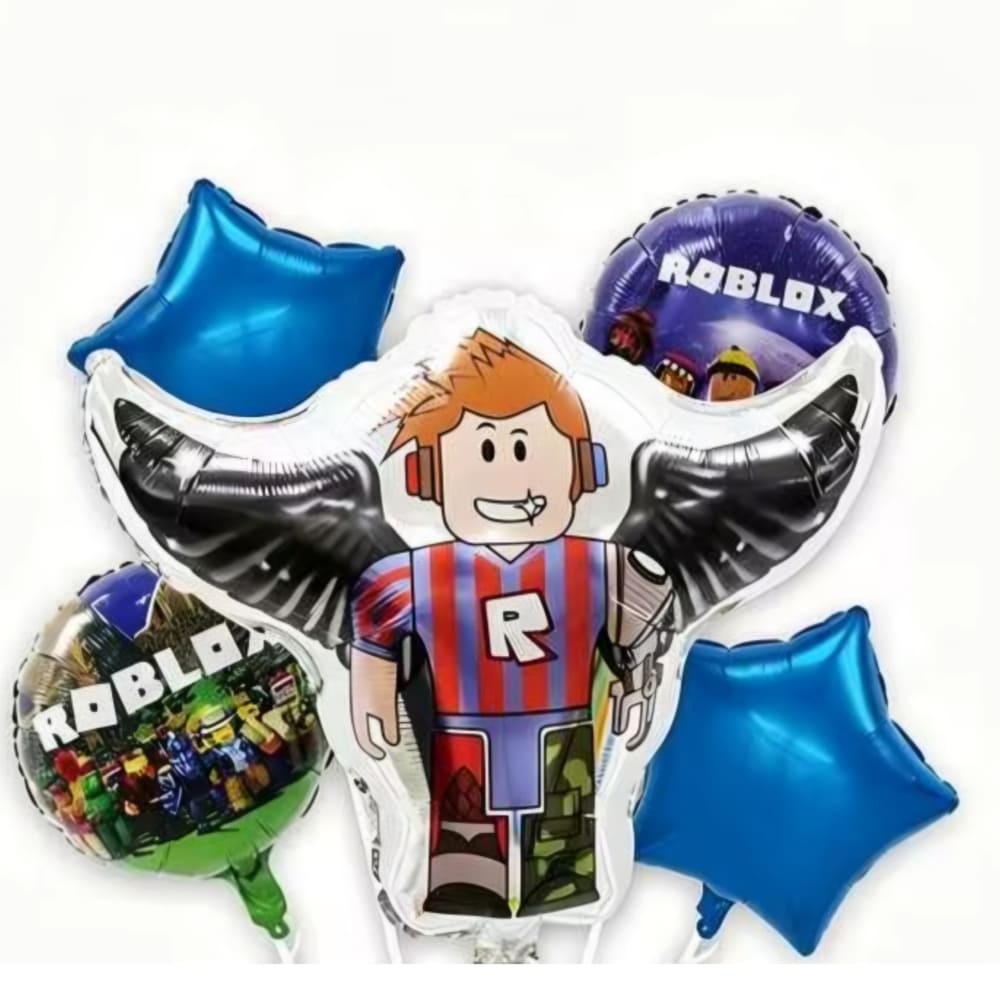 Gaming Character Foil Balloons 5 Piece-Roblox Themed 1 Roblox Themed Foil Balloons 5 Piece