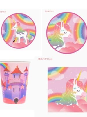 Unicorn Themed Party Tableware Set