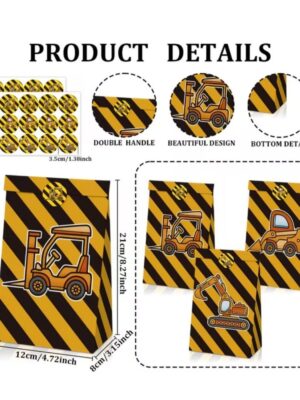 construction party favor bags with stickers