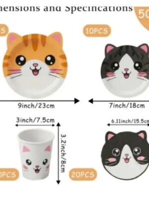 Pretty Party Shop 5 Cat Party Tableware Set