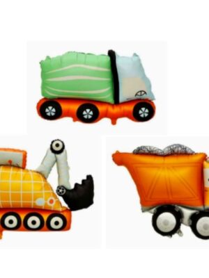 Pretty Party Shop 5 Construction Matte Foil Balloon Set 3 Piece
