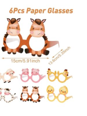 Pretty Party Shop 4 Farm Animal Paper Glasses