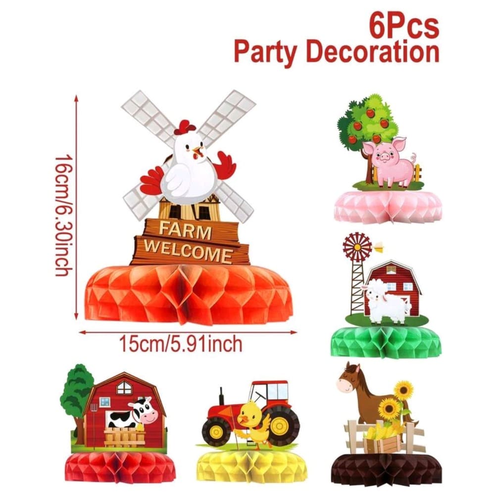 Farm Animal Table Decorations-6 Piece-Design B 1 Farm Animal Table Decorations