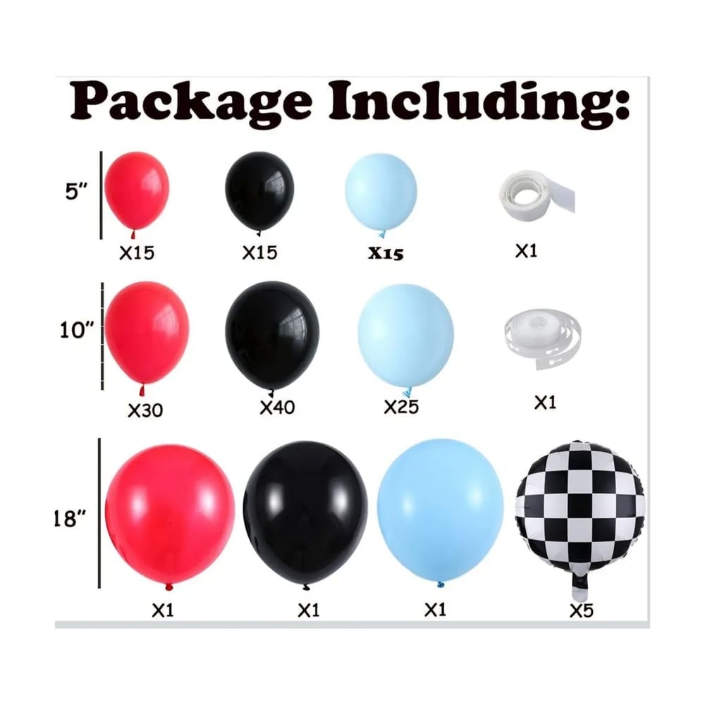 Race Car DIY Balloon Arch Kit-150 Piece Set 2 Race Car Diy Package information