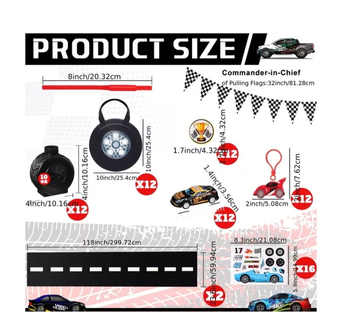 Race Car Party Favor Bundle-79 Piece Set 2 Race Car Party Favor Bundle