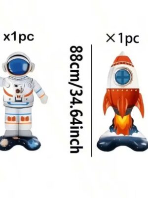 Pretty Party Shop 8 Space standing Balloons Astronaut and Rocket