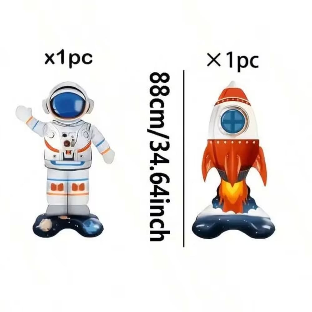 Space Standing Balloons Astronaut & Rocket-2 Piece Set 1 Space standing Balloons Astronaut and Rocket
