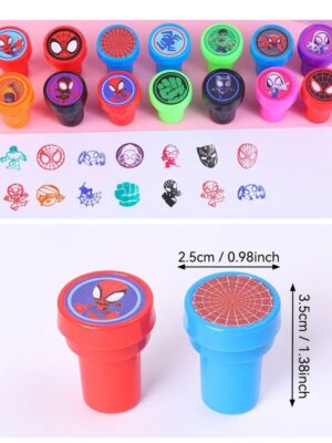 Pretty Party Shop 7 Superhero Party Favors Assorted Designs Ink Stamps