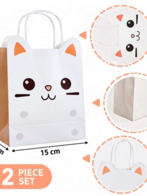 Cat Favor Bags With Handle 12 Piece