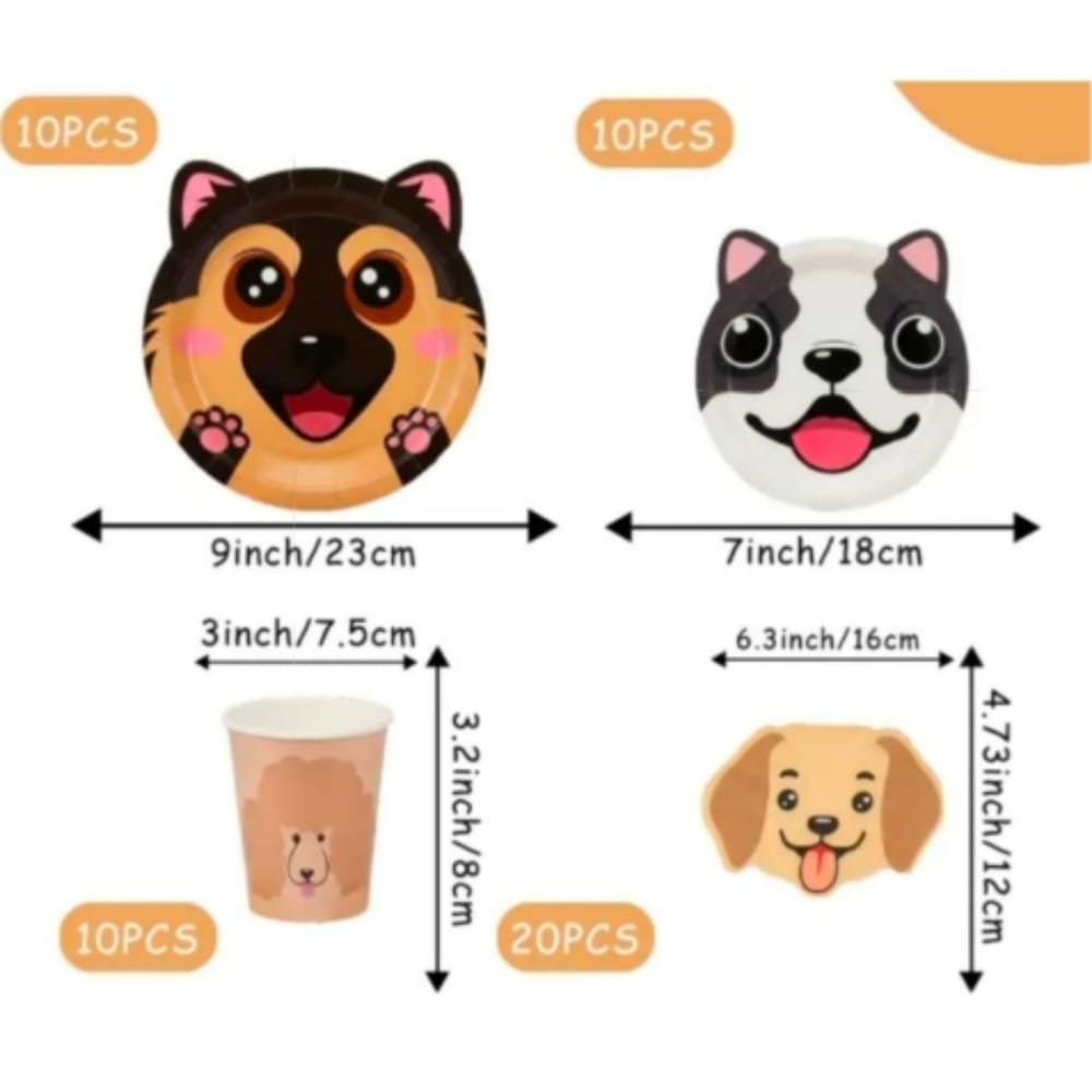 Puppy Dog Party Tableware Set-50 Piece Set 1 Cute Puppy Tableware set